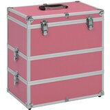 vidaXL kovčeg za šminku 37 x 24 x 40 cm ružičasti aluminijski Cijene