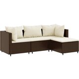Maison Chic Seti vrtnega pohištva - Vrtna garnitura - Vrtni pohištvo set 4-delna z blazinami rjav poli ratan, (21820725) | Shoptok.si