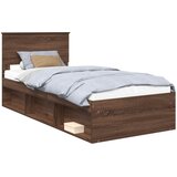  Krevetna konstrukcija s uzglavljem Smeđi hrast 90 x 200 cm | Eponuda.com