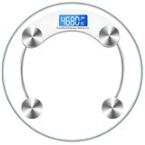 AVIZAR Elektronska tehtnica iz kaljenega stekla 180 kg, okrogle oblike z LCD zaslonom, Prozorna, (5000277375) | Shoptok.si
