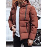 DStreet Kurtka męska zimowa pikowana z kapturem ceglasta | Shoptok.si