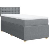 vidaXL Okvir kreveta s oprugama i madrac svjetlosivi 80x200cm tkanina | shoptok.hr