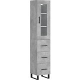Maison Chic Visoka omara - Komoda - Predalnik betonsko siva 34,5x34x180 cm inženirski les, (21720594) | Shoptok.si