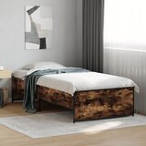 Maison Chic Posteljni okvir - Enojna postelja - Postelja za odrasle dimljeni hrast 90x200 cm inž. les in kovina-J8596, (21760561) | Shoptok.si