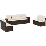  8-dijelni set vrtnih sofa s jastucima smeđi od poliratana | shoptok.hr