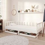 The Living Store Dnevna postelja s predali 90x200 cm bela trdna borovina - Dnevna Postelja, (21508752) | Shoptok.si