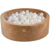 MeowBaby ® Okrogli bazeni iz pene H30cm Supersoft Velvet, Caramel: bela/biserno bela/prozorna, (20733797) | Shoptok.si