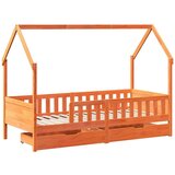 vidaXL Otroški posteljni okvir s predali 90x200 cm trdna borovina, (21322252) | Shoptok.si