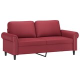  2-dijelni set sofa s jastucima boja vina od umjetne kože | shoptok.hr