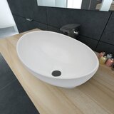vidaXL Razkošni keramični umivalnik ovalne oblike bel 40x33 cm, (21409351) Cene