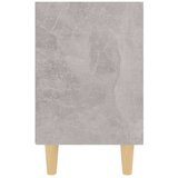  Nočna omarica z lesenimi nogami betonsko siva 40x30x50 cm, (20732381) | Shoptok.si
