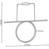  LED luster na sajli ODETTA LED/42W/230V 4000K crna | Eponuda.com