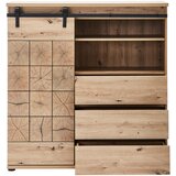 Landscape visoka komoda, črna, barve hrasta | Shoptok.si