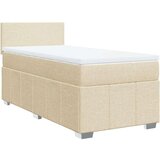 vidaXL Okvir kreveta s oprugama i madrac krem 80x200 cm od tkanine | shoptok.hr