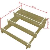 vidaXL Sadilica s 3 razine 90 x 90 x 35 cm od impregniranog drva | shoptok.hr