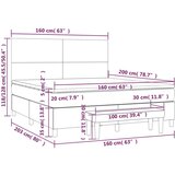  Krevet s oprugama i madracem svjetlosivi 160x200 cm baršunasti | shoptok.hr