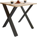 MID.YOU Jedilna Miza Xona, Barva Hrasta, Črna, 80x80cm | Shoptok.si