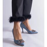  Blue stilettos adorned with colorful rhinestones Callsa | Shoptok.si