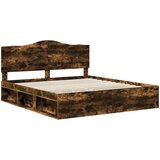  Krevetna konstrukcija s uzglavljem Dimljeni hrast 180 x 200 cm | shoptok.hr