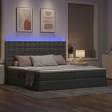  LED krevet za pohranu s madracem Svjetlosiva 200 x 200 cm 204 x 200 x 128 cm | shoptok.hr