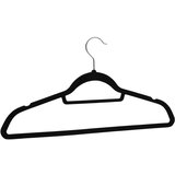 vidaXL obešalniki 20 kosov nedrseči črni žamet | Shoptok.si