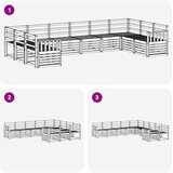  Set vanjskih sofa 10 pcs Bijela 363 x 187,5 x 73 cm | Eponuda.com