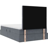  Krevet s prostorom za pohranu s LED-om Tamno siva 120 x 190 cm | shoptok.hr