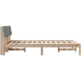  Okvir kreveta s uzglavljem Smeđa i svijetlo siva 135 x 190 cm | shoptok.hr