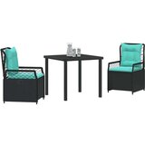 vidaXL 3-delni vrtnarski jedilni set črn poli ratan, (22087213) | Shoptok.si