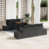 vidaXL Vrtna sofa set Set od 7 Crna Ratan Vanjski stol Pravokutni Cijene