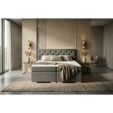 MID.YOU BOXSPRING POSTELJA 180 cm x 200 cm , tekstil, leseni material temno siva Cene