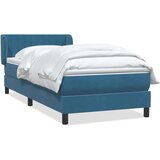 Box spring postelja z vzmetnico temno modra 90x220 cm žamet, (21792574) | Shoptok.si