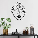 Wallity Zidna dekoracija Woman Face With The Branch, 40x65 cm, 1.5 mm, Crna Cene
