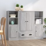 vidaXL Visoke omare 3 kosi siva sonoma inženirski les | Shoptok.si