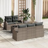 vidaXL set 6 delni vrtni zofe z blazinami siva poli ratan | Shoptok.si