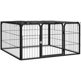  Ograda za pse s 4 panela crna 100 x 50 cm čelik obložen prahom | shoptok.hr