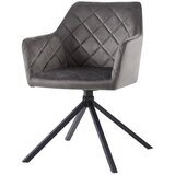 Lesnina-XXXL stol patti, siva, žamet, vrtljiv | Shoptok.si