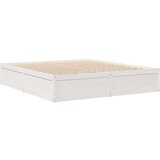  Knjižna postelja brez vzmetnice bela 200x200 cm trdna borovina | Shoptok.si