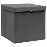  Kutije za pohranu s poklopcima 10 kom 28 x 28 x 28 cm sive | shoptok.hr