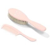 BabyOno Četka i češalj za kosu,s prirodnim vlaknima-supersoft, roza | shoptok.hr