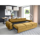 ELTAP Gorčično rumena žametna raztegljiva sedežna garnitura 261 cm Laurence – | Shoptok.si