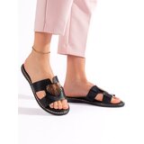 Shelvt Women's Black Flat Flip Flops Cijene