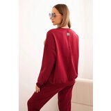 Polski Women's cotton set with Minimal print burgundy | shoptok.hr