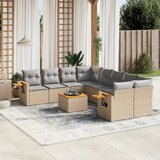 vidaXL 9-dijelni set vrtnih sofa s jastucima bež od poliratana | shoptok.hr
