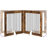  Vrata za pse z stojali 2 pcs Dimljen hrast 100 x 100 cm, (5000232680) | Shoptok.si