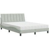  Krevet s madracem svjetlosivi 140x190 cm baršunasti | shoptok.hr