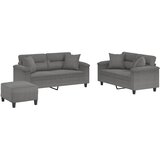 vidaXL 3-dijelni set sofa s jastucima tamnosivi od mikrovlakana | shoptok.hr