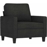  Fotelja s tabureom crna 60 cm od tkanine | shoptok.hr