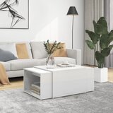 vidaXL Komplet 3 klubskih mizic visok sijaj bel 60x60x30 cm | Shoptok.si