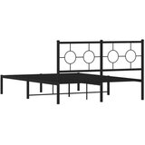  Metalni okvir za krevet s uzglavljem crni 140x190 cm | shoptok.hr